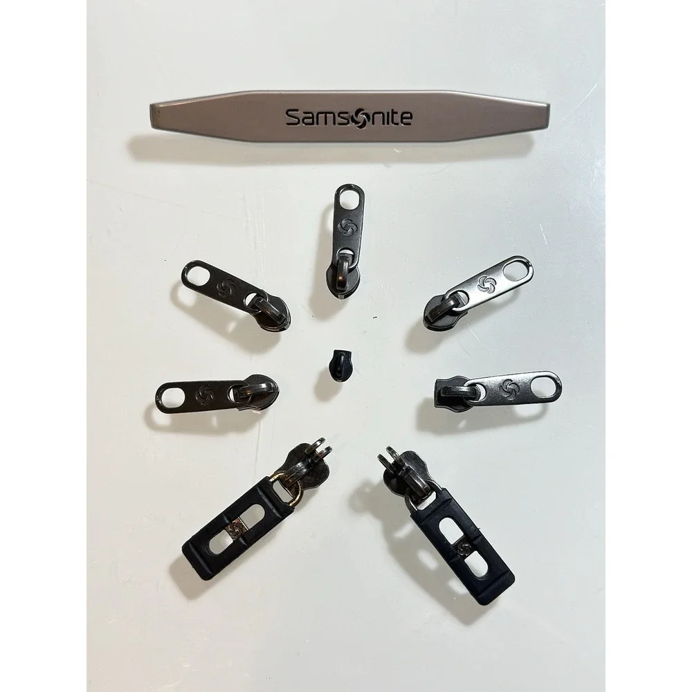 OEM Samsonite Tech 2.0 Carry-On 8 pcs Zipper Pulls & 1 Logo Badge Original Parts